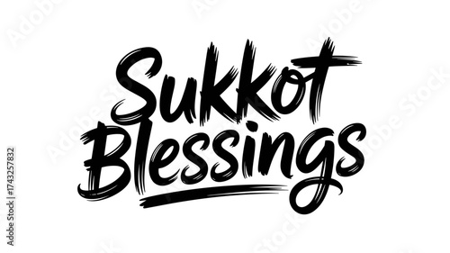 Text art with "Sukkot Blessings" in bold brush lettering  