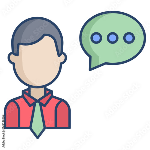 entrepreneur linear color icon design