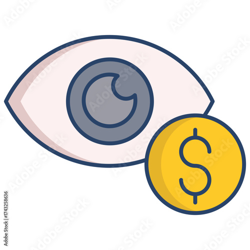 monitor wealth linear color icon design