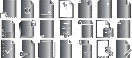 Hand made Set of document icons vector file symbols with various concepts perfect for web design and user interface elements Vector