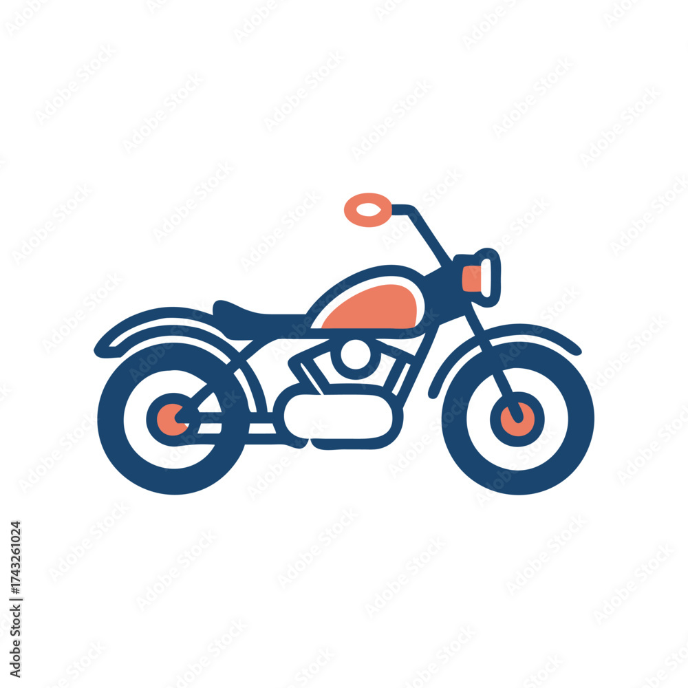 Fototapeta premium Classic Motorcycle Illustration A Nostalgic Ride Through Artistic Simplicity