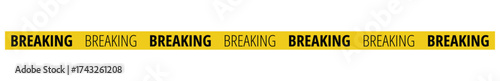 Breaking news Tape, Yellow tapes, Ticker Banner Graphic