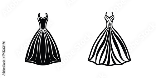 wedding dress sketch silhouette vector illustration