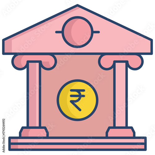 treasury linear color icon design