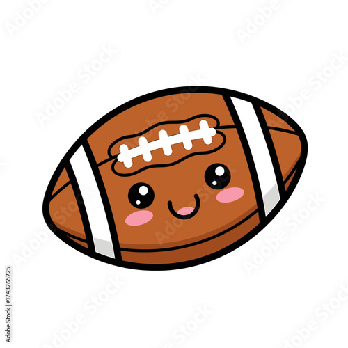 Happy Football A Playful Cartoon Illustration of a Smiling American Football
