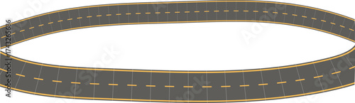 Color highway road line icon of interchange turn, vector
Street and road with footpaths and crossroads