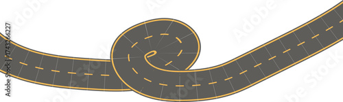 Color highway road line icon of interchange turn, vector
Street and road with footpaths and crossroads