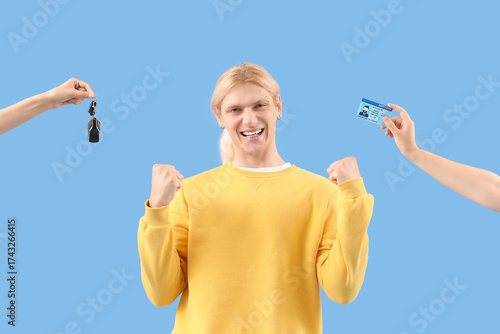 Happy young man and female ...