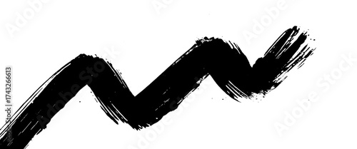 Vector abstract wavy ink curved brush stroke element