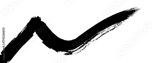 Vector abstract wavy ink curved brush stroke element
