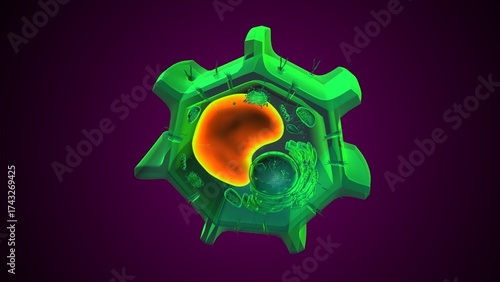 Plant vacuole anatomy. 3d illustrations