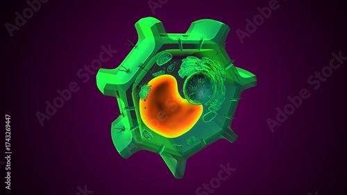Plant vacuole anatomy. 3d illustrations