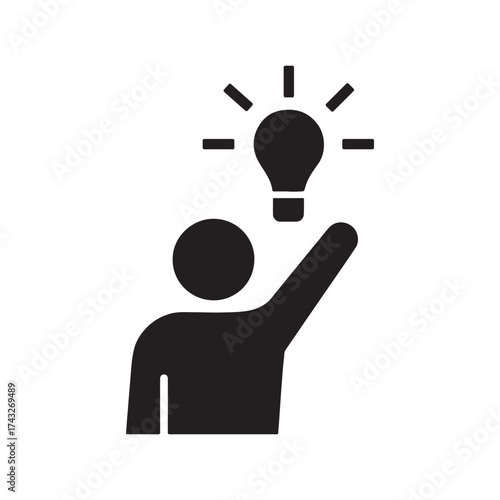 Person holding up light bulb symbolizing idea innovation inspiration success bright idea