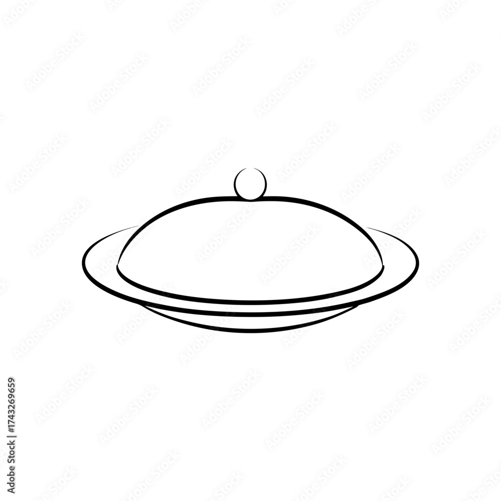 Obraz premium Outline drawing of a food platter on transparent background