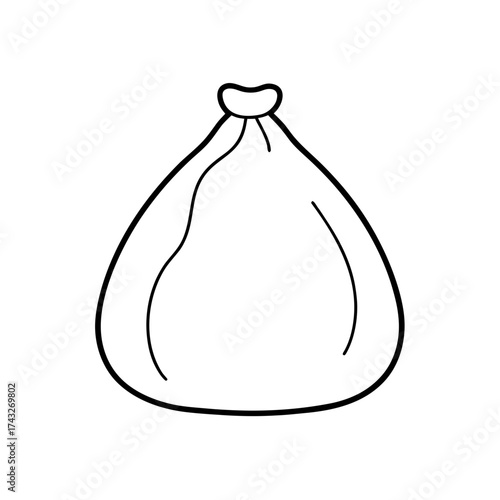 Simple outline drawing of a sack on transparent background