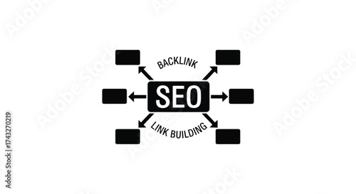SEO Link Building Diagram Icon search engine optimization