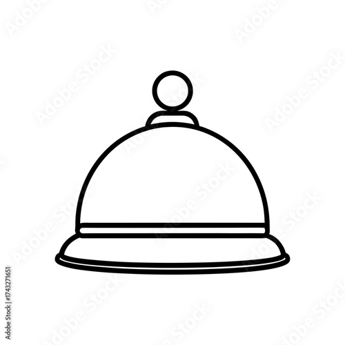 Simple outline of a cloche dish on transparent background
