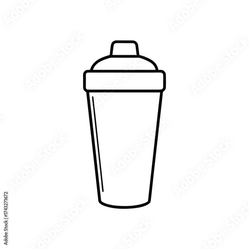 Outline of a protein shaker bottle on transparent background