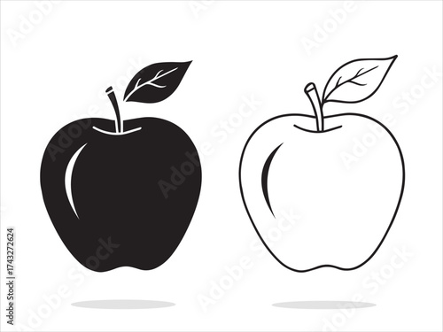 Vibrant and versatile apple illustration with multiple color options and classic typography