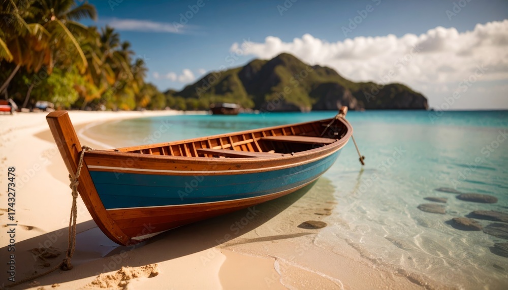 Fototapeta premium boat on a tropical beach