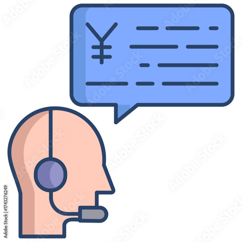 business chat yen linear color icon design linear color icon design