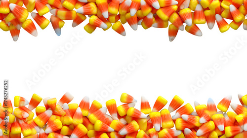 Fototapeta Naklejka Na Ścianę i Meble -  Candy Corn Border, isolated on transparent background