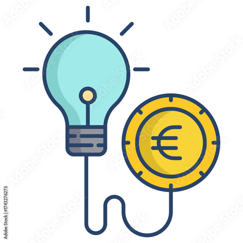 business Innovation linear color icon design