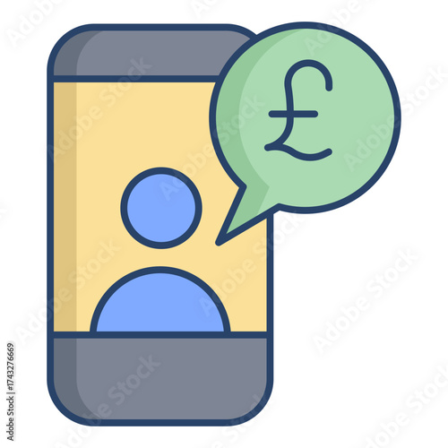 request payment linear color icon design