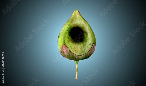 Plant gossypium anatomy. 3d illustrations