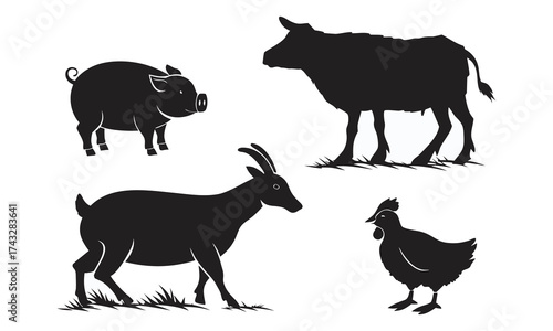 farm animals collection vector