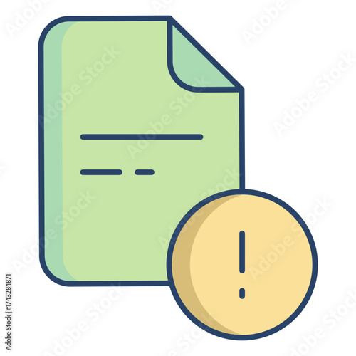 inbox document linear color icon design