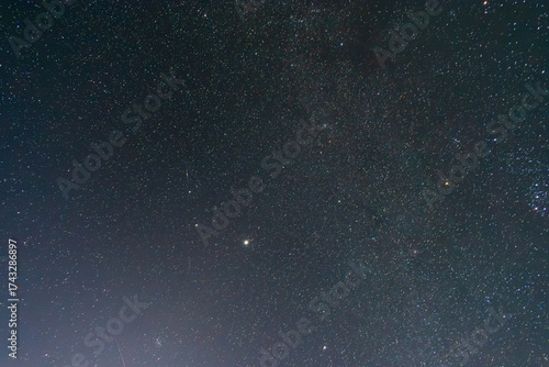 Countless stars visible in the dark vastness of the deep night sky