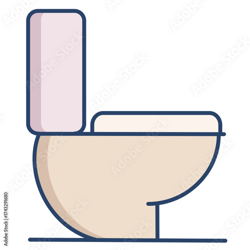 commode toilet linear color icon design
