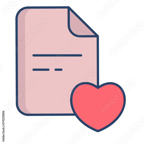 favorites files linear color icon design