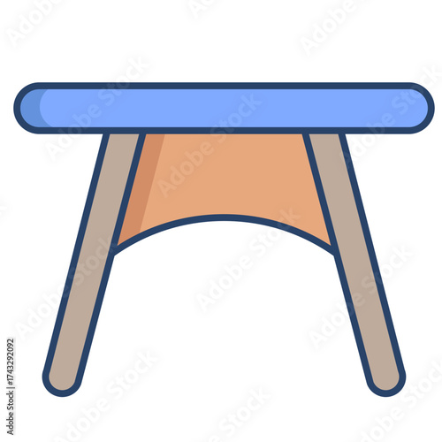 stool linear color icon design