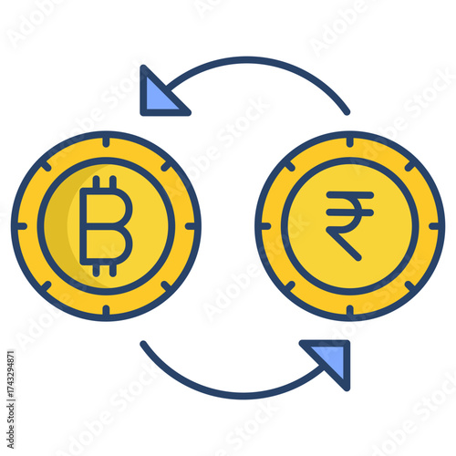 conversion yen linear color icon design