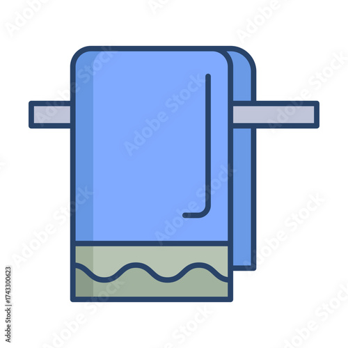 towel linear color icon design