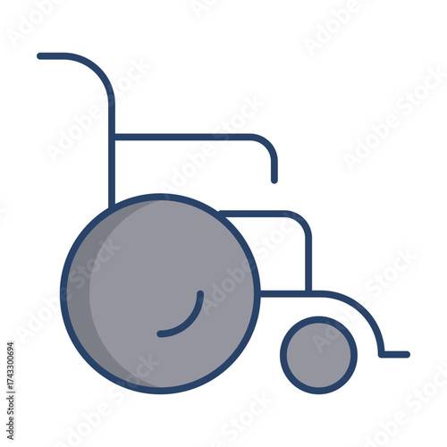 wheelchair linear color icon design