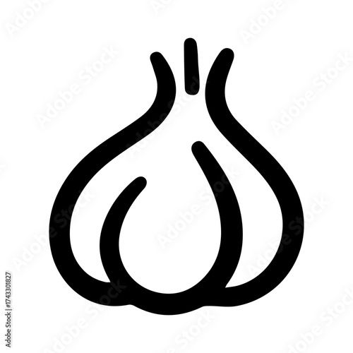 Garlic doodle vector icon