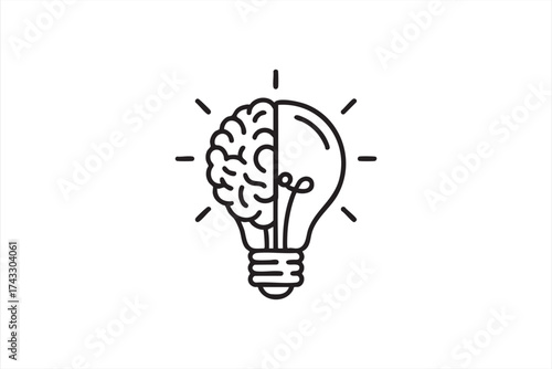 Innovative thinking and brainstorming vector for education and smart design