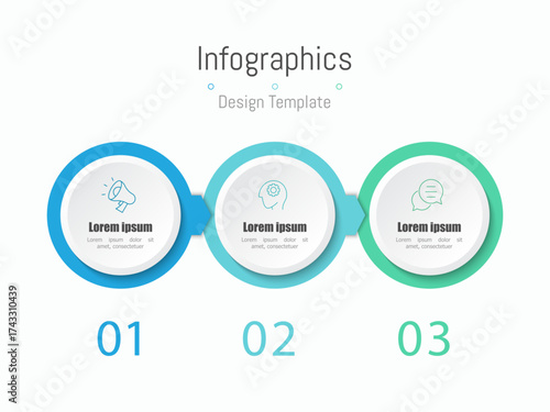 Infographic 3 options design elements for your business data. Vector Illustration.