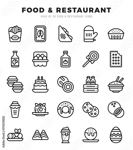 Food and Restaurant icons set for website and mobile site and apps.