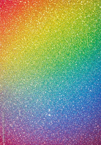 Vibrant, full-spectrum rainbow gradient abstract background made from thousands of sparkling glitter particles