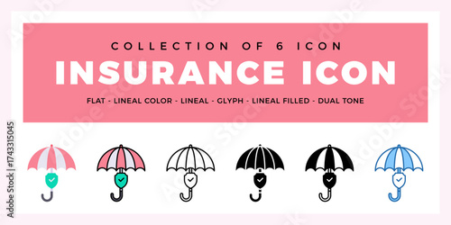 Pack of 6 Vector Insurance icon
