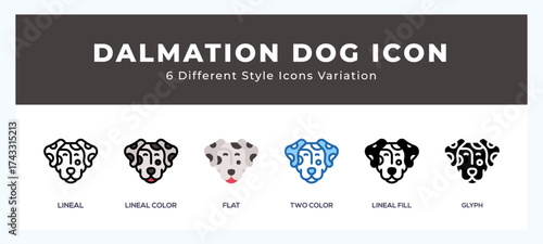 Dalmatian icon set pack vector illustration.