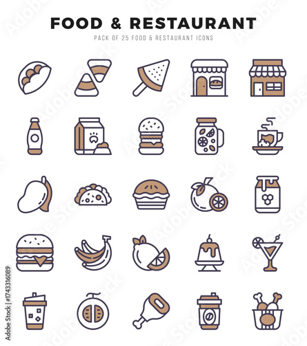 Food and Restaurant icons set. Vector illustration.