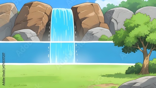 set of nature landscapes