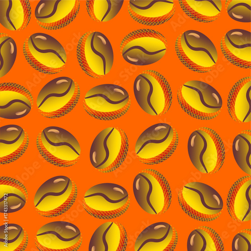 Coffee bean pattern. Roasted coffee bean pattern background. Seamless coffee bean pattern illustration. Coffee beans pattern for packaging. 