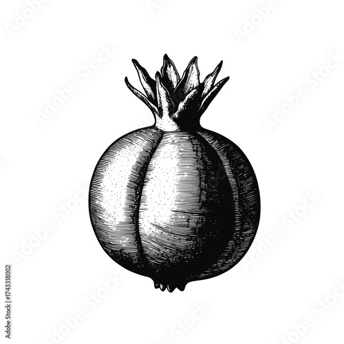Pomegranate vector. Hand drawn style sketch