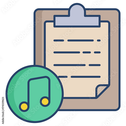 note pad linear color icon design
